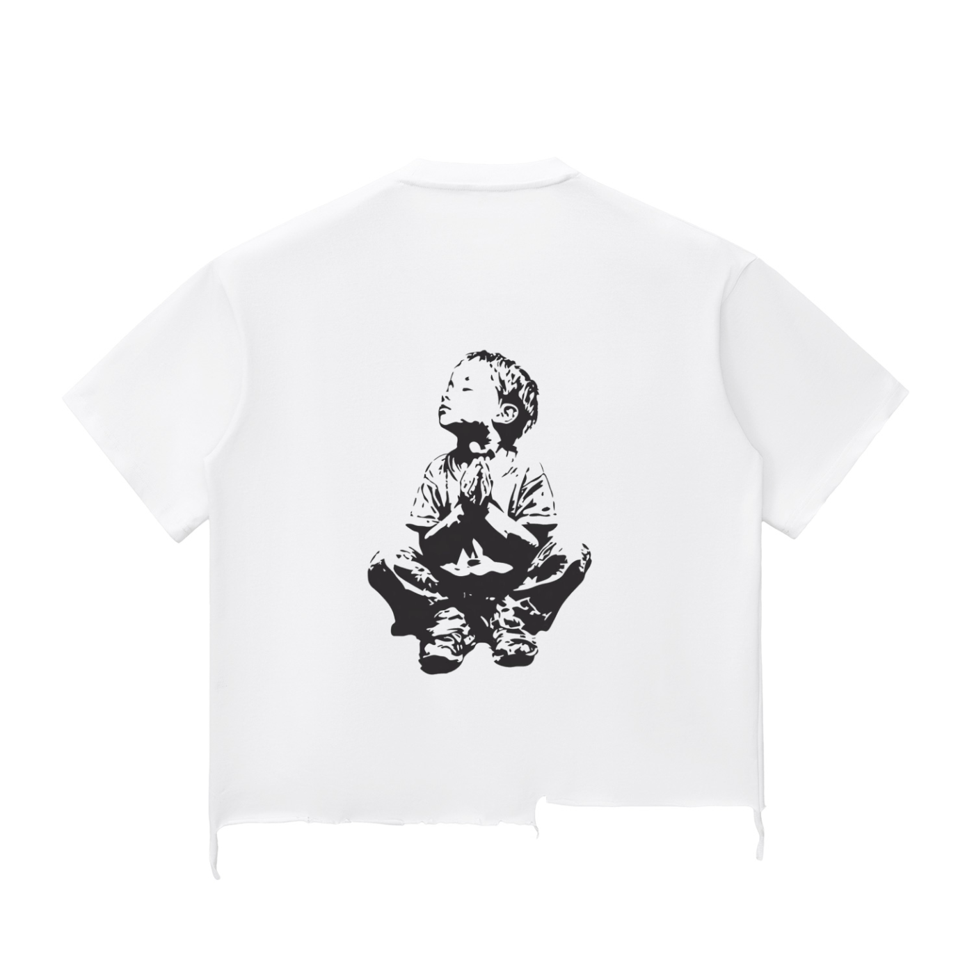 Lil Peep inspired “Praying Child” Heavyweight Vintage Tee – Oversized Washed Cotton | GiuseppeNero
